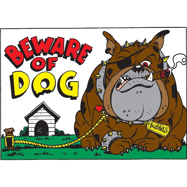 Hy-Ko Beware Of Dog Sign 10" x 14", 5PK A20542 - main